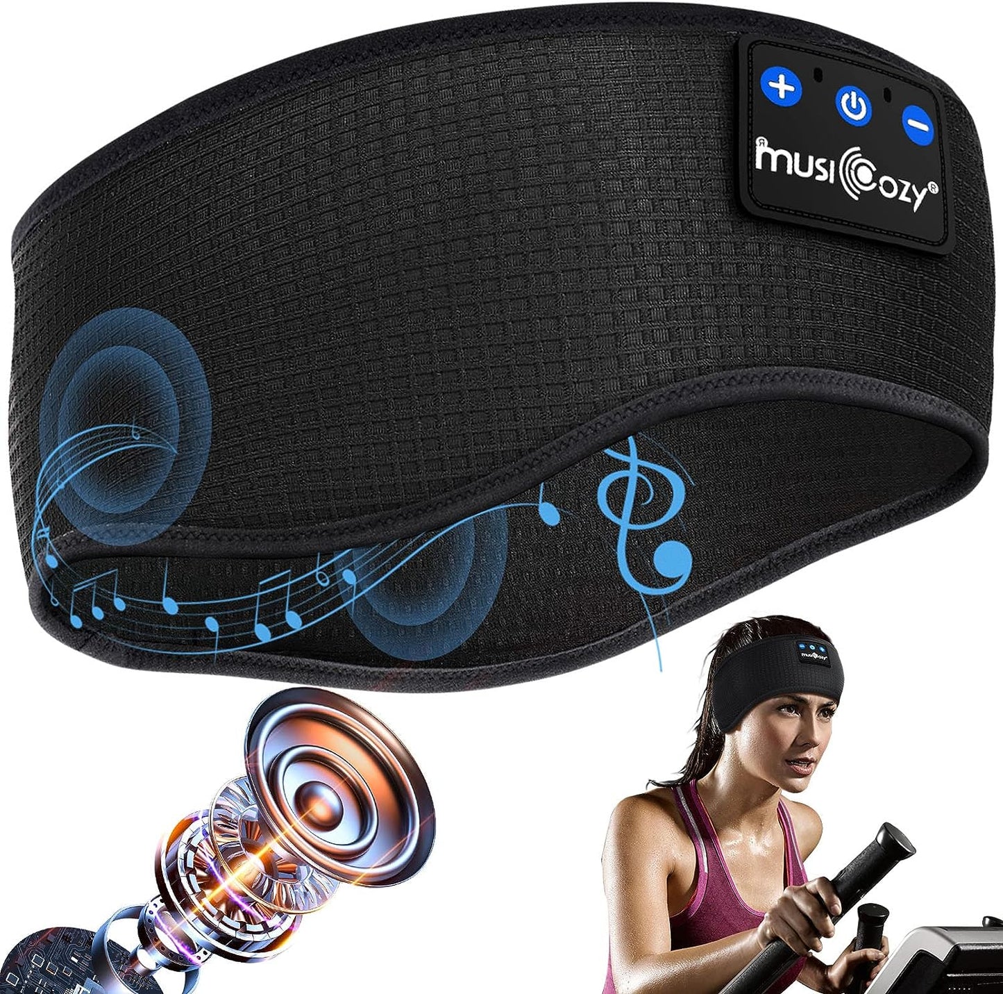 Sleep Headphones Wireless, Bluetooth Headband Sports Sleeping Headphones Sleep Mask Earbuds Breathable Music Headband with Bluetooth 5.2, Perfect for Workout Running Insomnia Travel Yoga